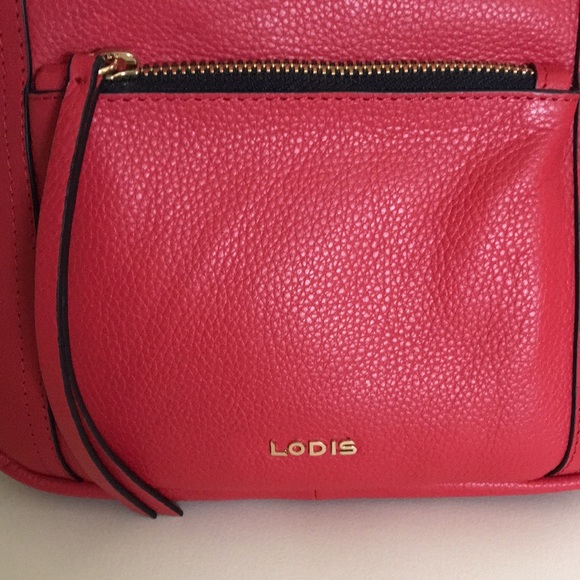 Lodis red genuine leather shoulder bag - Picture 2 of 9